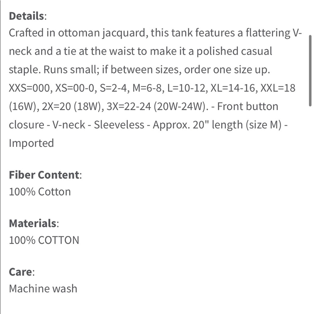 MADEWELL Texture & Thread Button Front Tie Tank - Picture 8 of 9
